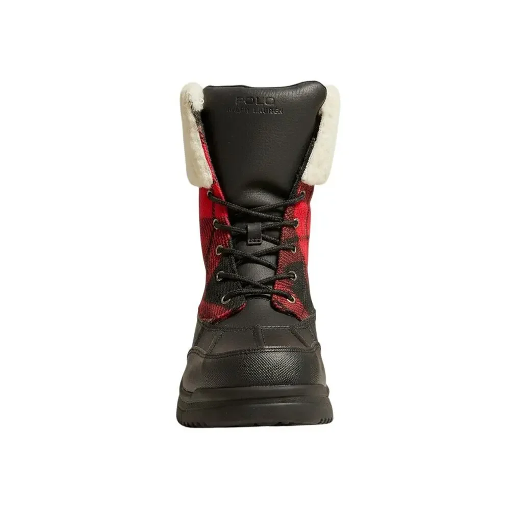 Polo Ralph Lauren Boots Size Women's 8.5 Boys 6.5 Quinta Plaid Sheep Shearling